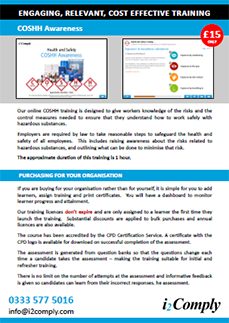 COSHH Awareness Online Training Course