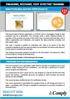 Data Protection and the GDPR (Level 1)