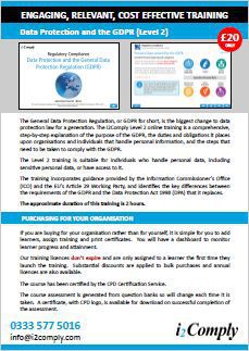Data Protection and the GDPR (Level 2)