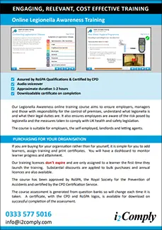 Legionella Awareness Course Flyer