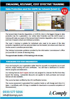 Data Protection and the GDPR for Schools (Level 1)