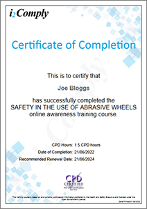Abrasive Wheels Online Training Certificate Abrasive Wheels Online Training Certificate