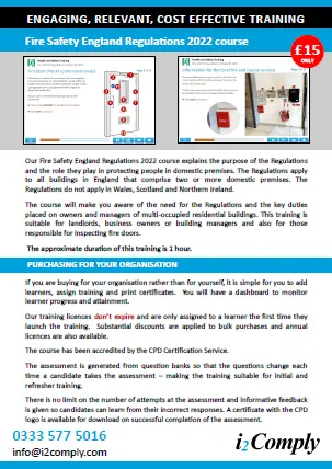 Fire Safety Regulations 2022 Flyer