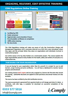 CDM Regulations Course Flyer