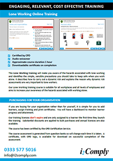 Lone worker course flyer